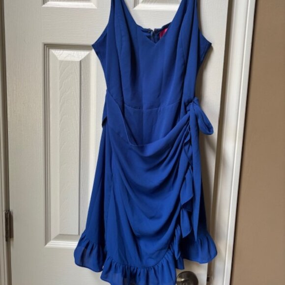 Lilly Pulitzer Aliza Lileeza Wrap Dress in Borealis Blue size 14 - Picture 1 of 3